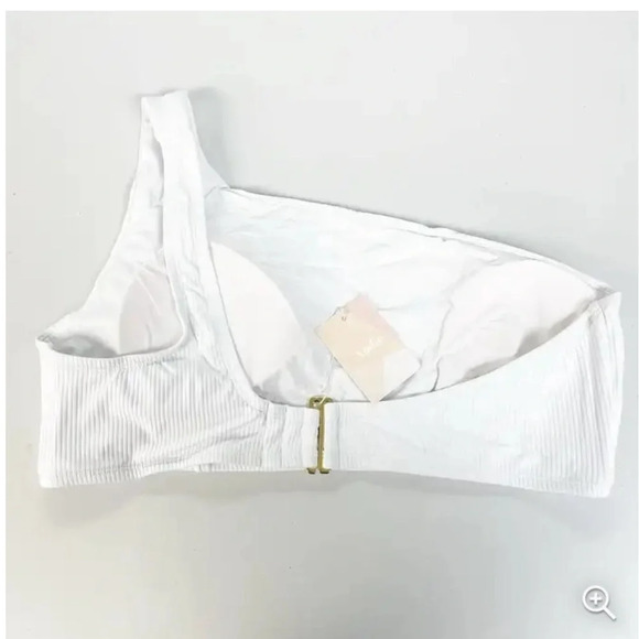 Andie Plus Size XXXL White Wyndwood Ribbed One Shoulder Bikini Top NWT - Picture 5 of 6
